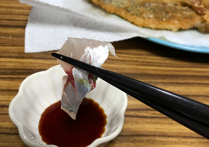 釣りアジ料理（シマアジ）刺身・なめろう・フライ