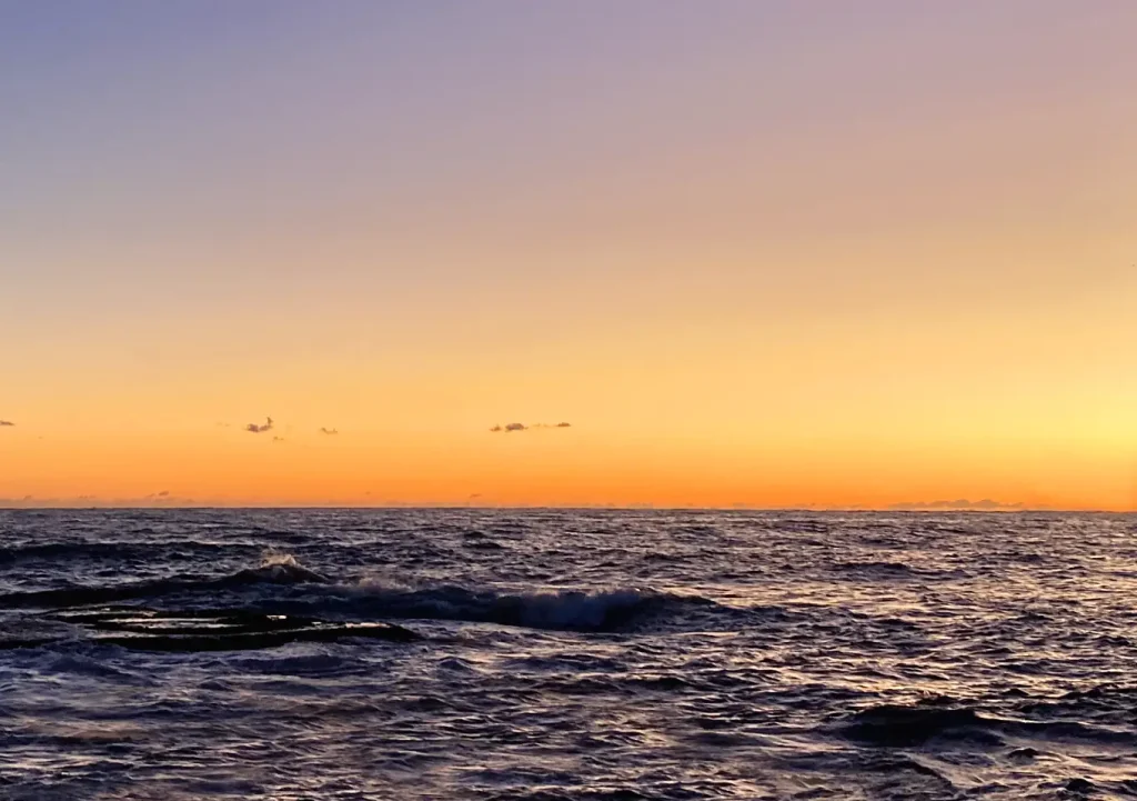 外房海と夕陽／夕焼け／千葉県／釣果／真鯛