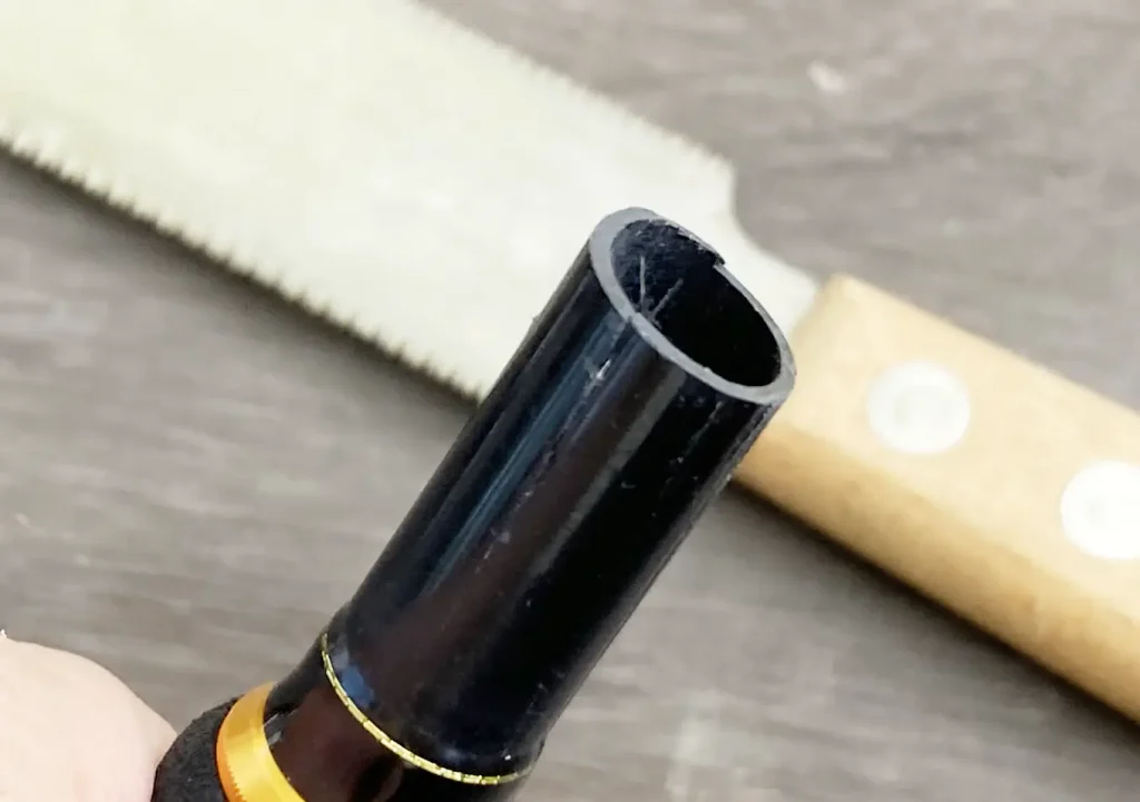 カヤック沈で折れたロッドの修理／グリップエンドの延長〜コーティング方法（接着剤：エポキシボンド&２液性レジン）ジギング