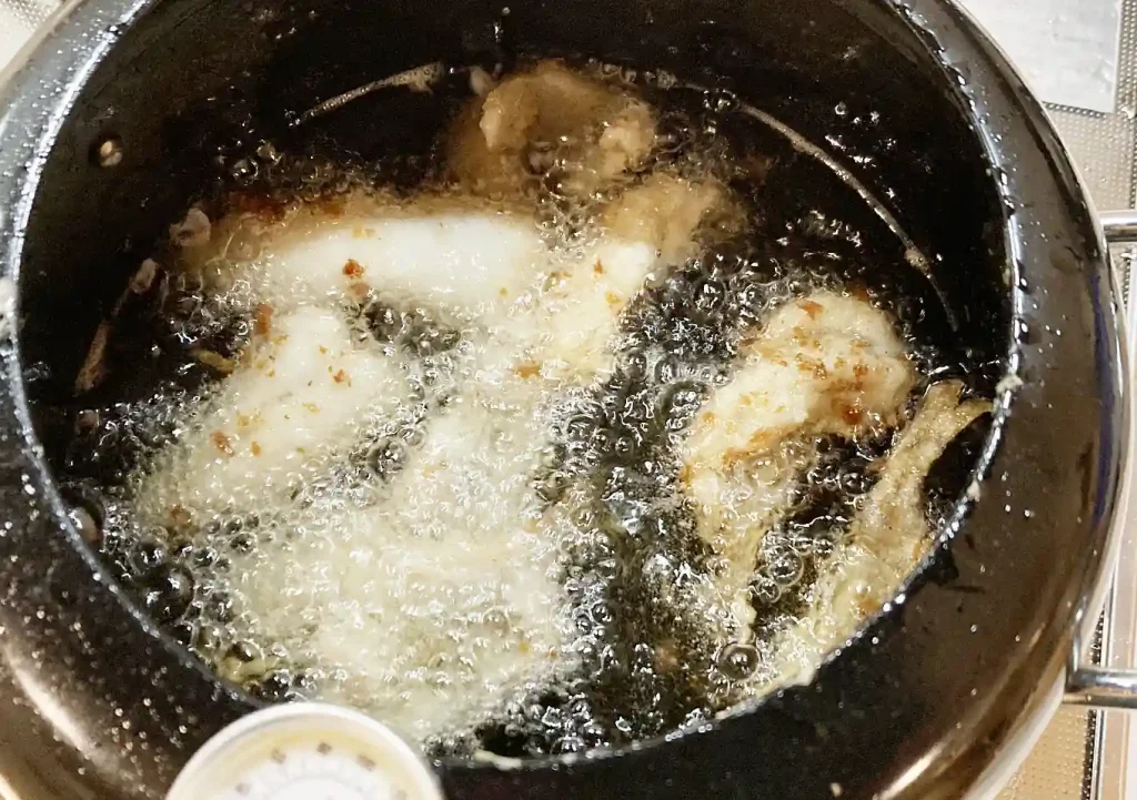 カンパチのフライ／青物揚げ物釣レシピ／釣飯／小アジ・小カマスの竜田揚げ／エソのさつま揚げ／カンパチの漬け丼「作り方」