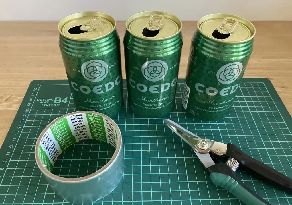 【カヤックDIY】好きなビール銘柄のアルミ缶で作るレーダーリフレクター/COEDOの毱花/作り方/海上保安庁が推奨/空き缶レーダー反射器「みえな ア缶」
