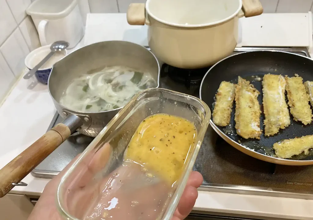 フライで余った卵/使い道/釣りレシピ(タチウオ)/子供も大好き香草焼き/フライ・揚げ物/簡単料理(白身魚)